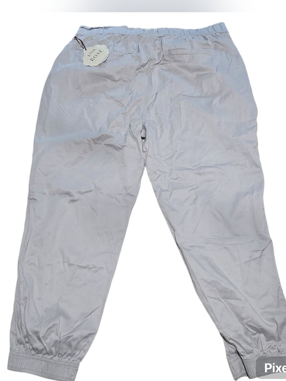 Knox Rose Light Gray Elastic Waist Jogger Pants Boho Cottagecore Baggy Lightweig - Picture 3 of 11